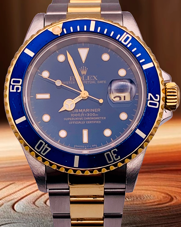 Rolex Submariner Date "Bluesy" 40MM Blue Patina Dial Two-Tone Bracelet (16613)