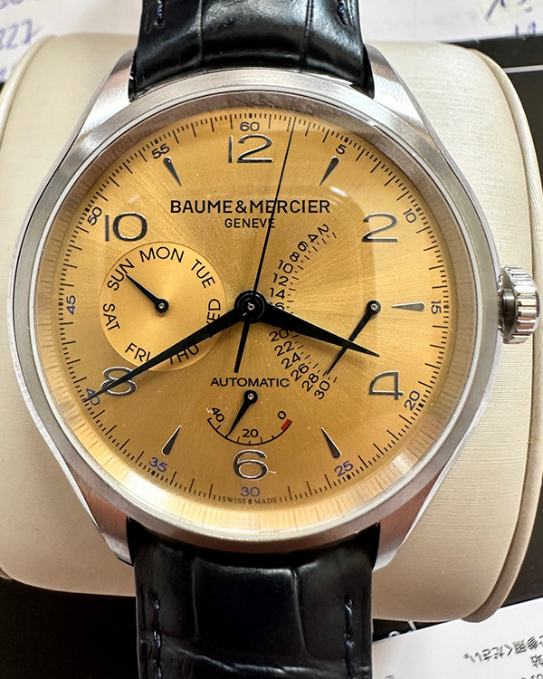 No Reserve - 2022 Baume & Mercier Clifton L.E. 43MM Champagne Dial Leather Strap (10189)