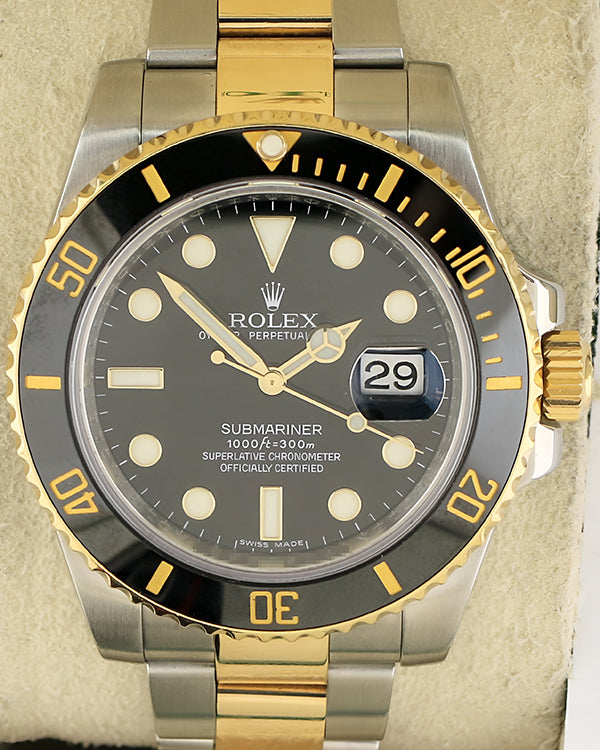 2010 (V serial) Rolex Submariner Date 40MM Black Dial Two-Tone Oyster Bracelet (116613LN)