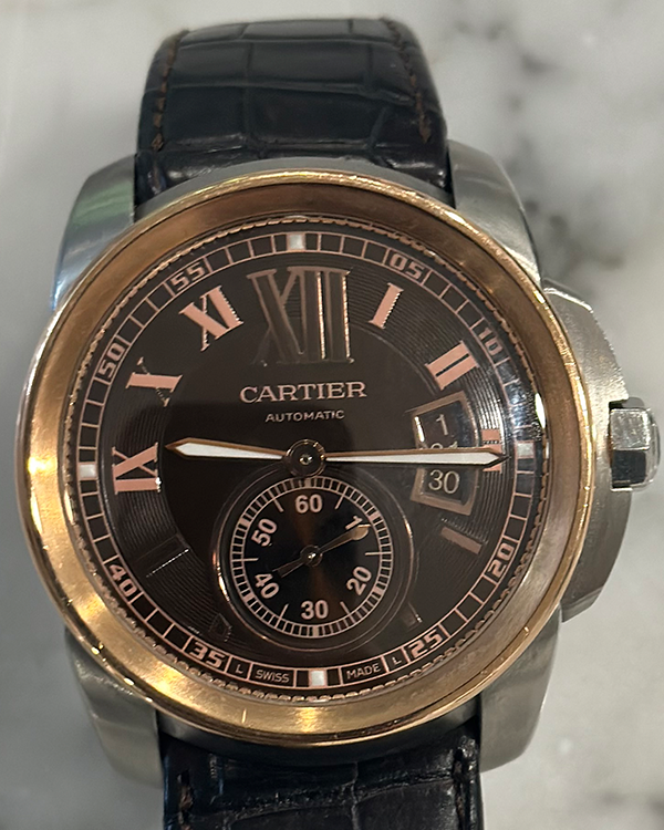 2018 Cartier Calibre de Cartier 42MM Brown Dial Leather Strap (W7100051)