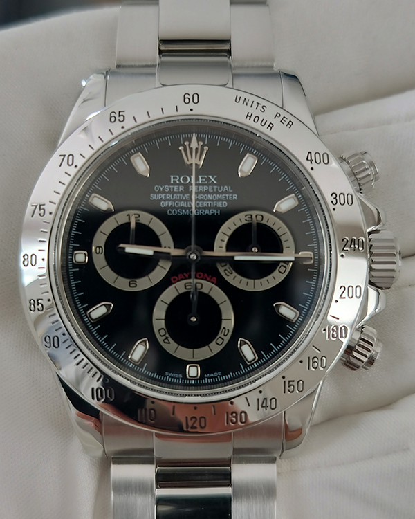 2010 Rolex Cosmograph Daytona 40MM Black Dial Steel Bracelet (116520)