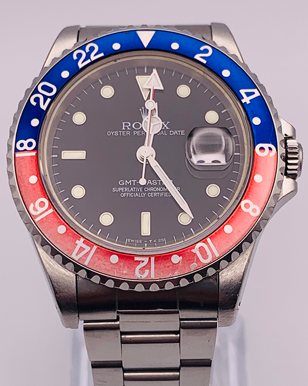 Rolex GMT-Master "Faded Pepsi" 40MM Black Dial Oyster Bracelet (16700)