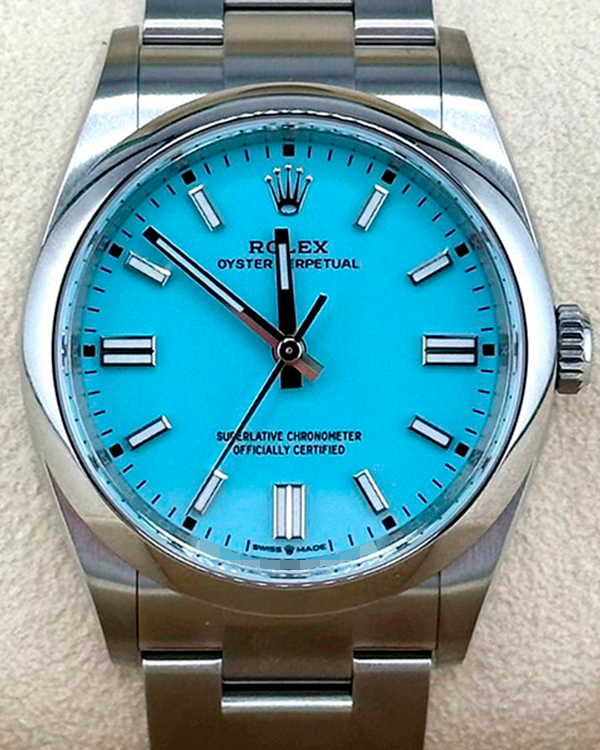 2022 Rolex Oyster Perpetual 36MM Turquoise Blue Dial Oyster Bracelet (126000)