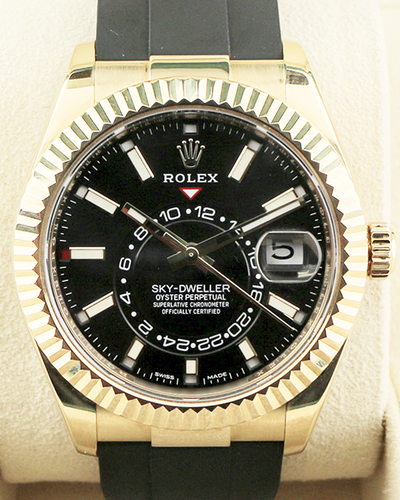 Rolex Sky-Dweller 42MM Black Dial Oysterflex Strap (326238)