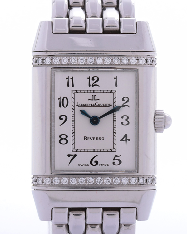 2008 Jaeger-LeCoultre Reverso 33MM Quartz Diamonds Silver Dial Steel Bracelet (Q2658120)