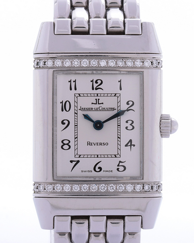 2008 Jaeger-LeCoultre Reverso 33MM Quartz Diamonds Silver Dial Steel Bracelet (Q2658120)