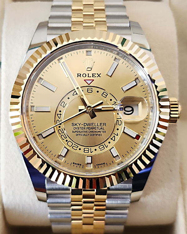 2023 Rolex Sky-Dweller 42MM Champagne Dial Two-Tone Jubilee Bracelet (326933)