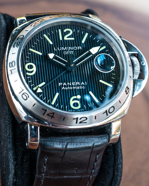 1997 (A Serial) Panerai Luminor GMT 44MM Black Dial Leather Strap (PAM00029)