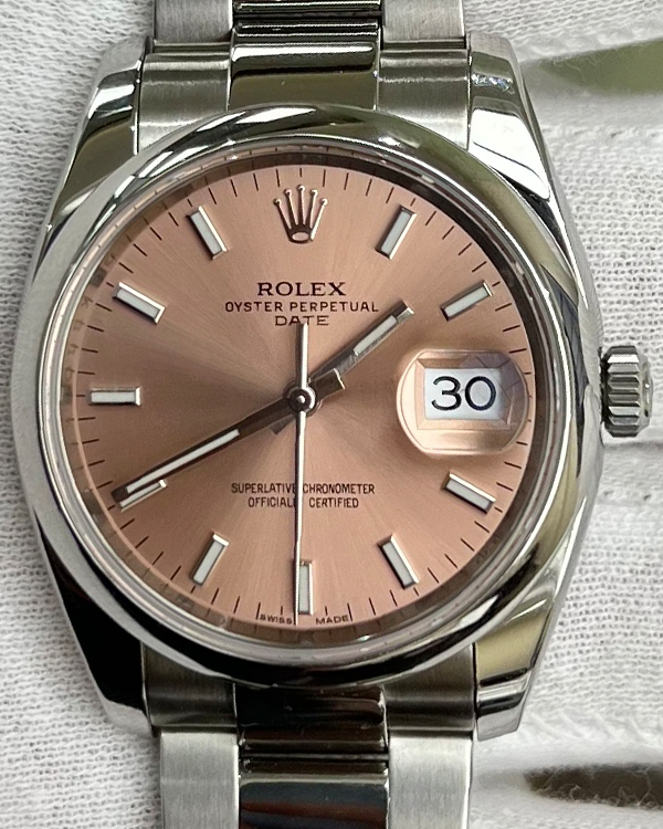 2018 Rolex Oyster Perpetual Date 34MM Pink Dial Oystersteel Bracelet (115200)