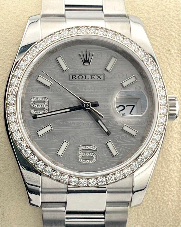 2011 Rolex Datejust 36MM Grey Dial Steel Bracelet (116244)