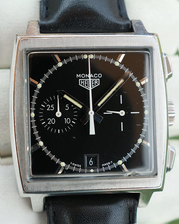 1998 TAG Heuer Monaco L.E. 38MM Black Dial Leather Strap (CS2110.FC8119)