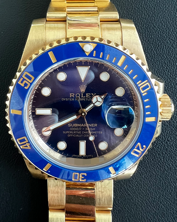 2020 Rolex Submariner Date 40MM Blue Dial Yellow Gold Bracelet (116618LB)