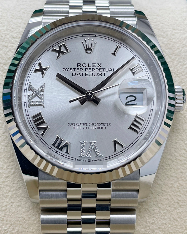 2022 Rolex Datejust 36MM Diamond Silver Dial Jubilee Bracelet (126234)