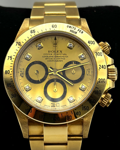 1996 (T Serial) Rolex Cosmograph Daytona "Zenith" 40MM Champagne Dial Yellow Gold Oyster Bracelet (16528)