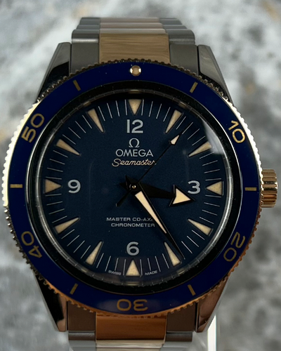 2021 Omega Seamaster 300 41MM Blue Dial Two Tone Bracelet (233.60.41.21.03.001)
