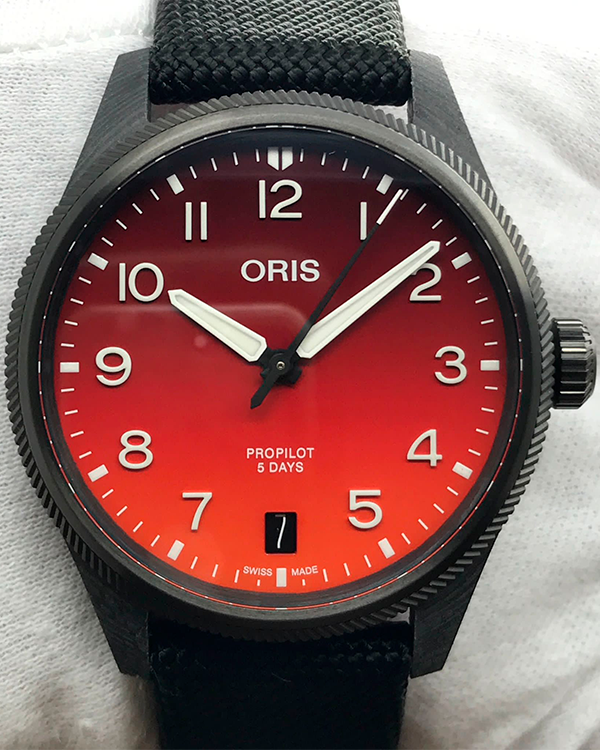 Oris Big Crown ProPilot Coulson 41MM Red-Orange Dial Textile Strap (01 400 7784 8786)