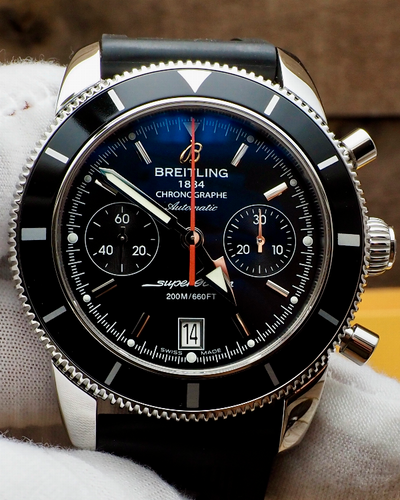 Breitling	Superocean Heritage Chronograph 44MM Black Dial Rubber Strap (A23370)