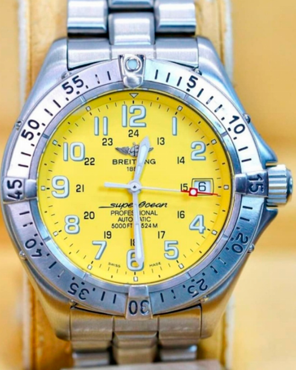 Breitling Superocean 41MM Yellow Dial Steel Bracelet (A17345)