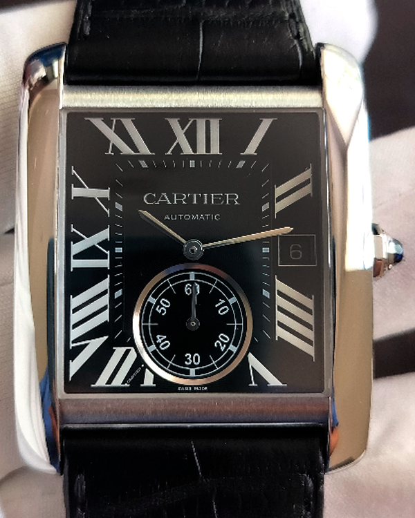 Cartier Tank MC 34.3x44MM Black Dial Leather Strap (W5330004)