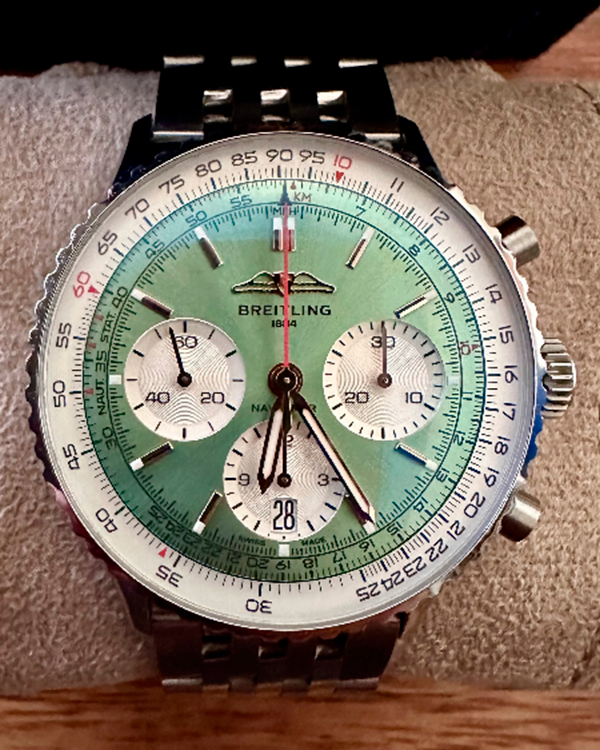 2021 Breitling Navitimer B01 Chronograph 41MM Green Dial Steel Bracelet (AB0139211L1A1)