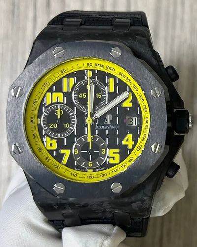 Audemars Piguet Royal Oak Offshore Chronograph "Bumblebee" 42MM Black Dial Aftermarket Textile Strap (26176FO.OO.D101CR.02)