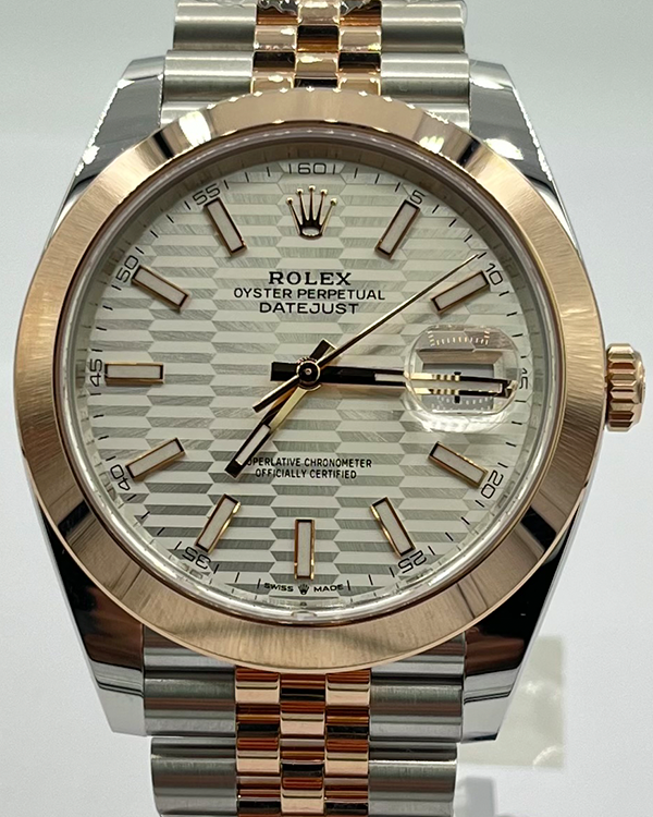 2023 Rolex Datejust 41MM Silver Fluted Motif Dial Two-Tone Jubilee Bracelet (126301)