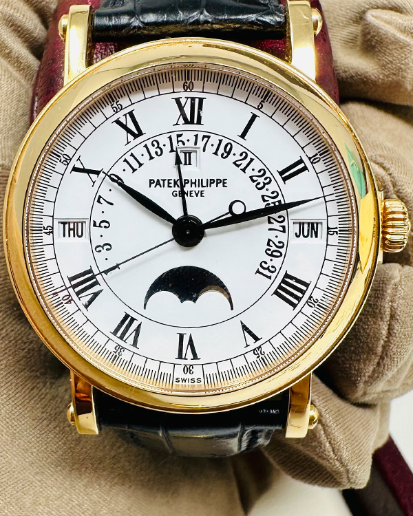 2005 Patek Philippe Grand Complications Perpetual Calendar 36MM White Dial Leather Strap (5059R-001)