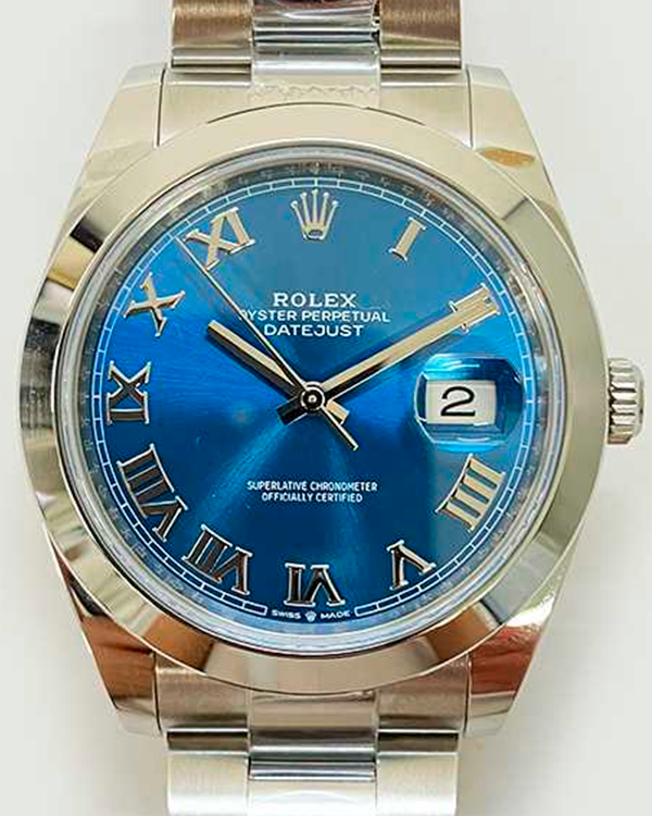 2023 Rolex Datejust 41MM Bright Blue Dial Oystersteel Bracelet (126300)