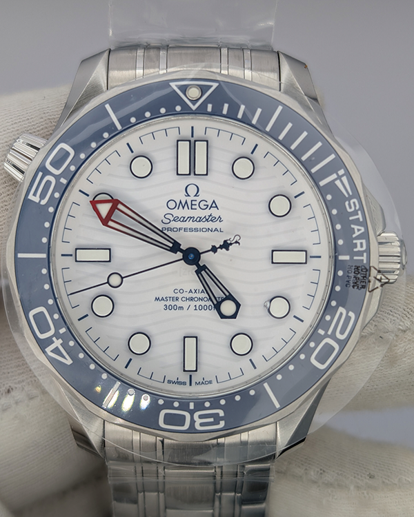 2024 Omega Seamaster Diver 300M "America’s Cup" 42MM White Dial Steel Bracelet (210.30.42.20.04.002)