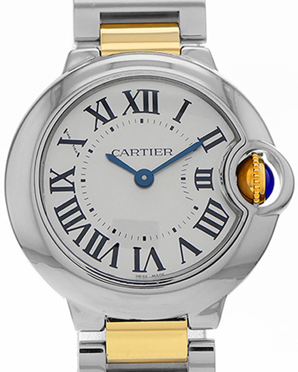 Cartier Ballon Bleu 28MM Quartz Silver Dial Two-Tone Bracelet (W69007Z3)