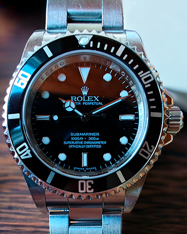 Rolex Submariner No-Date 40MM (Rare Serial Number) Black Dial Steel Oyster Bracelet (14060M)