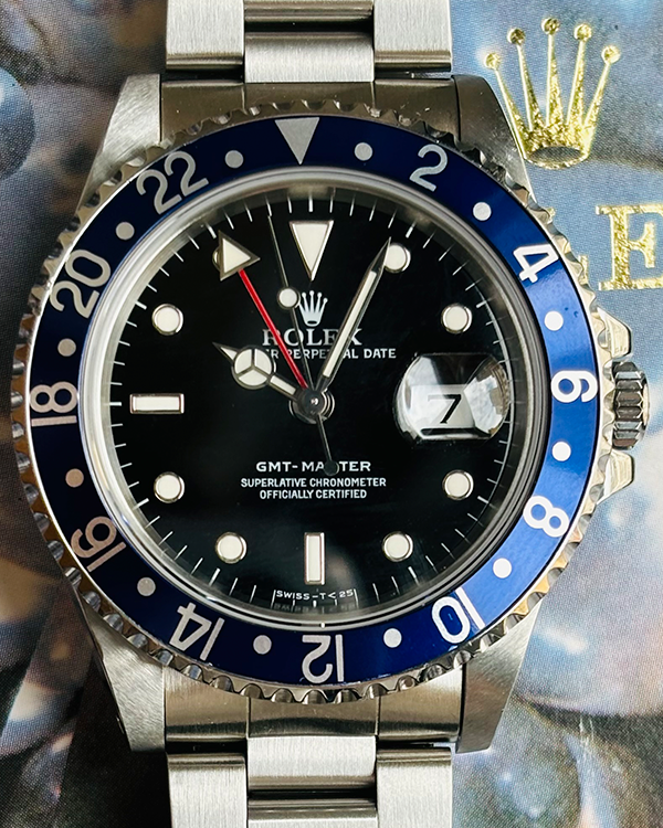 1996 Rolex GMT-Master Aftermarket "Blueberry" 40MM Black Dial Oyster Bracelet (16700)