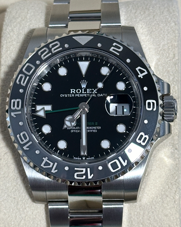 2024 Rolex GMT-Master II "Bruce Wayne" 40MM Black Dial Oyster Bracelet (126710GRNR)