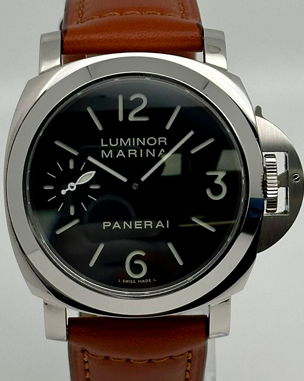 Panerai Luminor Marina 44MM Black Dial Leather Strap (PAM00111)