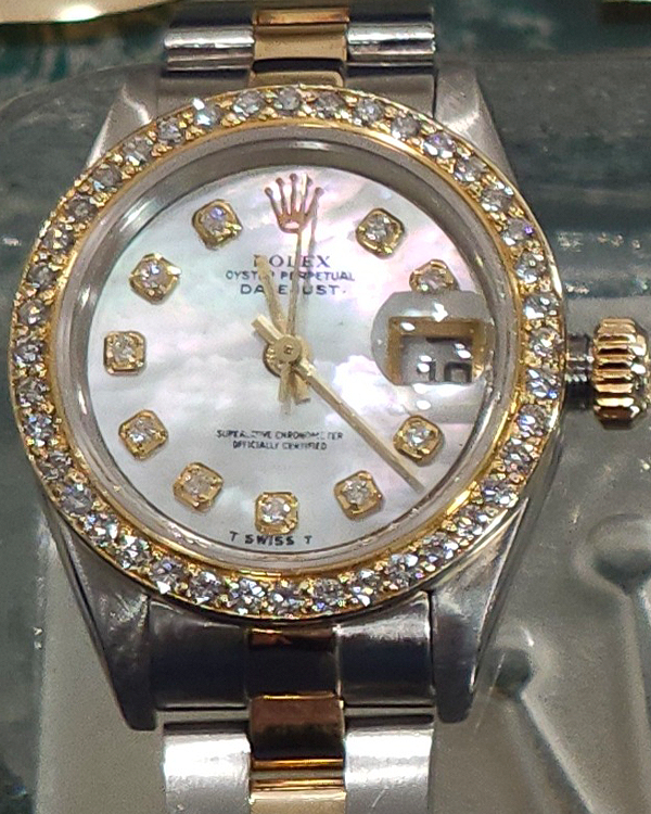 1999 Rolex Lady-Datejust 26MM Aftermarket Mother of Pearl Dial Two-Tone Bracelet (79163)