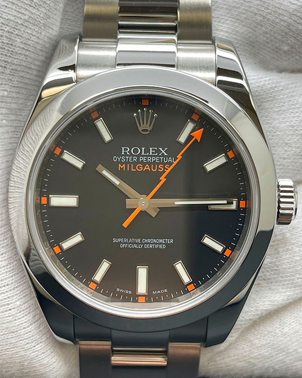 Rolex Milgauss 40MM Black Dial Steel Bracelet (116400)