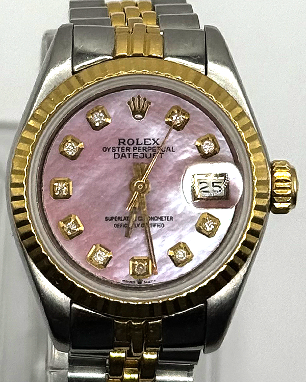 Rolex Lady-Datejust 26MM Aftermarket Mother-of-Pearl Pink Dial Two-Tone Jubilee Bracelet (69173)