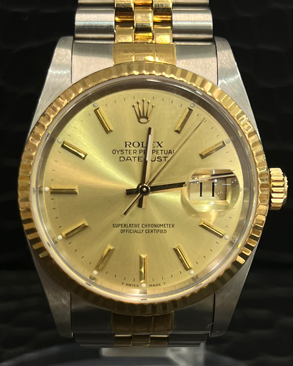 Rolex Datejust 36MM Champagne Dial Two-Tone Jubilee Bracelet (16233)