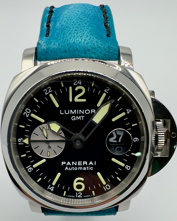 2010 Panerai Luminor GMT Automatic 44MM Black Dial Leather Strap (PAM00088)