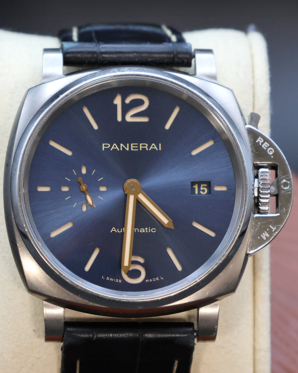 No Reserve - Panerai Luminor Due 42MM Blue Dial Leather Strap (PAM00927)