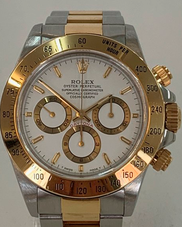 1996 Rolex Cosmograph Daytona 40MM White Dial Two-Tone Bracelet (16523)