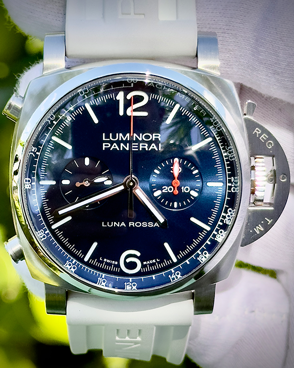 2022 Panerai Luminor Chrono Luna Rossa L.E. 44MM Blue Dial Rubber Strap (PAM01303)