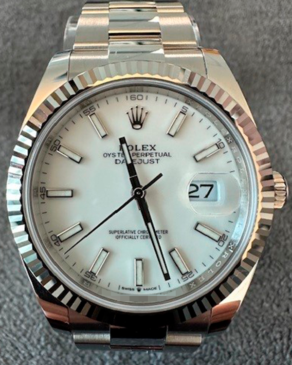 2022 Rolex Datejust 41MM White Dial Oyster Bracelet (126334)