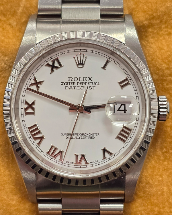 2001 (P Serial) Rolex Datejust 36MM White Dial Oyster Bracelet (16220)