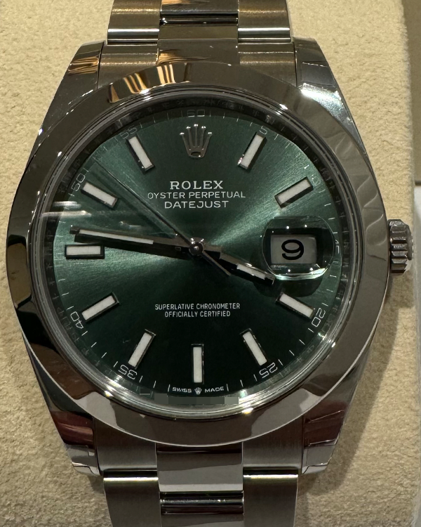 2024 Rolex Datejust 41MM Mint Green Dial Oyster Bracelet (126300)