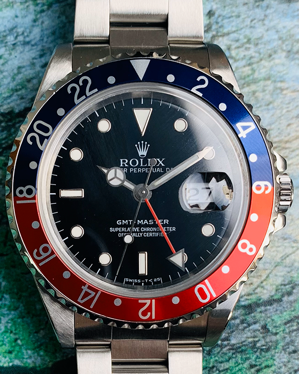 Rolex GMT-Master "Pepsi" 40MM Black Dial Steel Bracelet (16700)