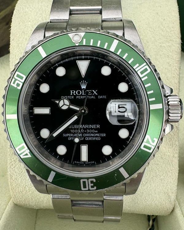 2009 Rolex Submariner Date "Kermit" 40MM Black Dial Steel Bracelet (16610LV)