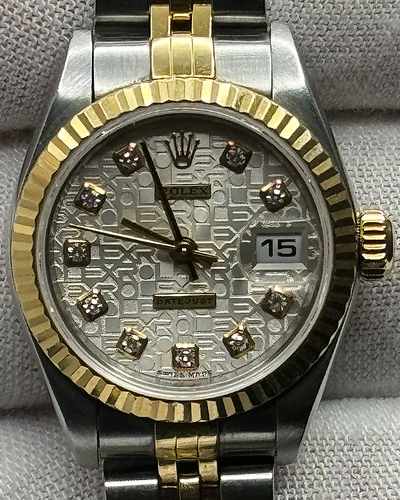 2001 (K Serial) Rolex Lady-Datejust 26MM Silver "Jubilee Motif" Dial Two-Tone Jubilee Bracelet (79173)