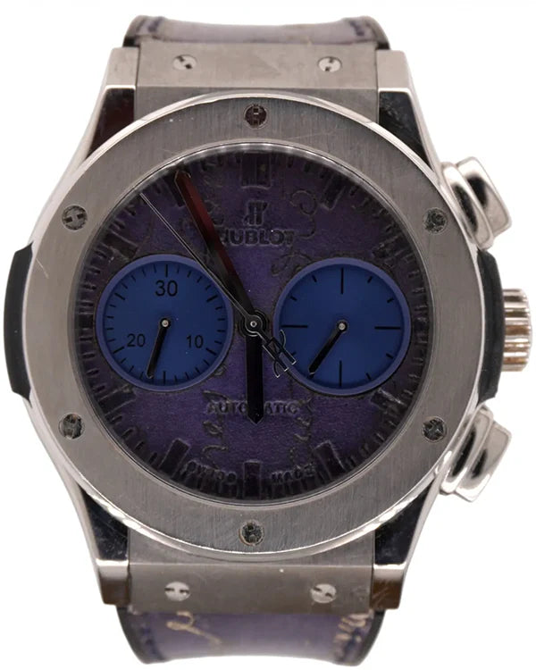 2018 Hublot Classic Fusion Chronograph "Berluti Script" L.E. 45MM Purple Dial Leather Strap (521.NX.050B.VR.JBER17)