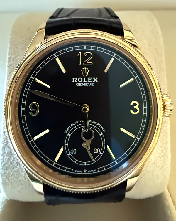 2024 Rolex 1908 39MM Black Dial Leather Strap (52508)